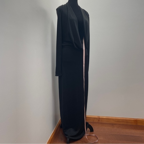 NEW! House of CB- SASKIA Black Draped Maxi Dress Size Large Plunge Neckline - Picture 2 of 15